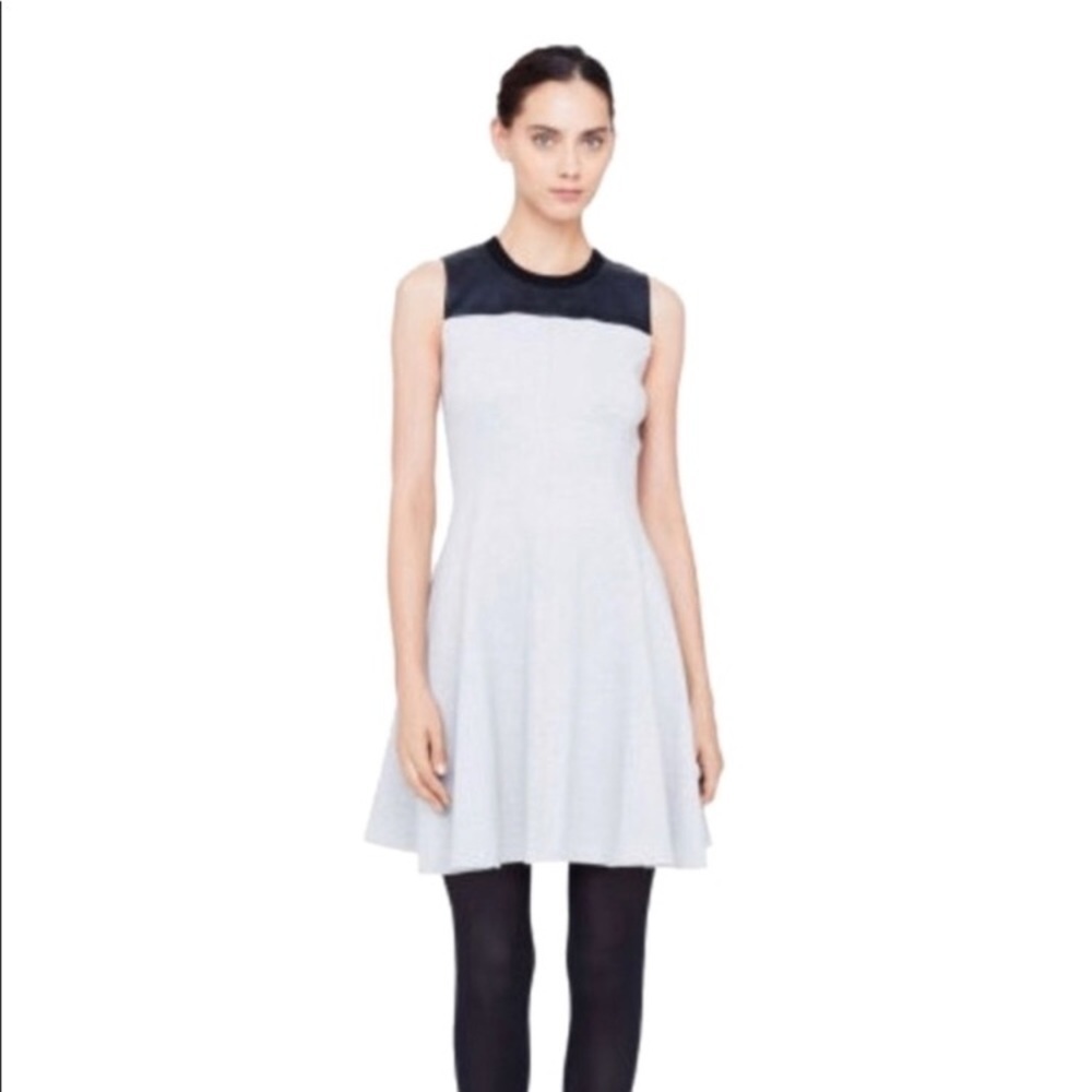 • Club Monaco • Fit and Flare Faux Leather Dress 6